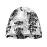 Black And White Jellyfish Pattern Print Beanie