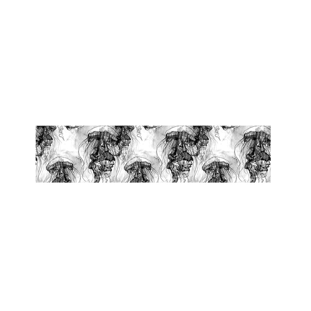 Black And White Jellyfish Pattern Print Bed Runner