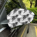 Black And White Jellyfish Pattern Print Car Side Mirror Covers