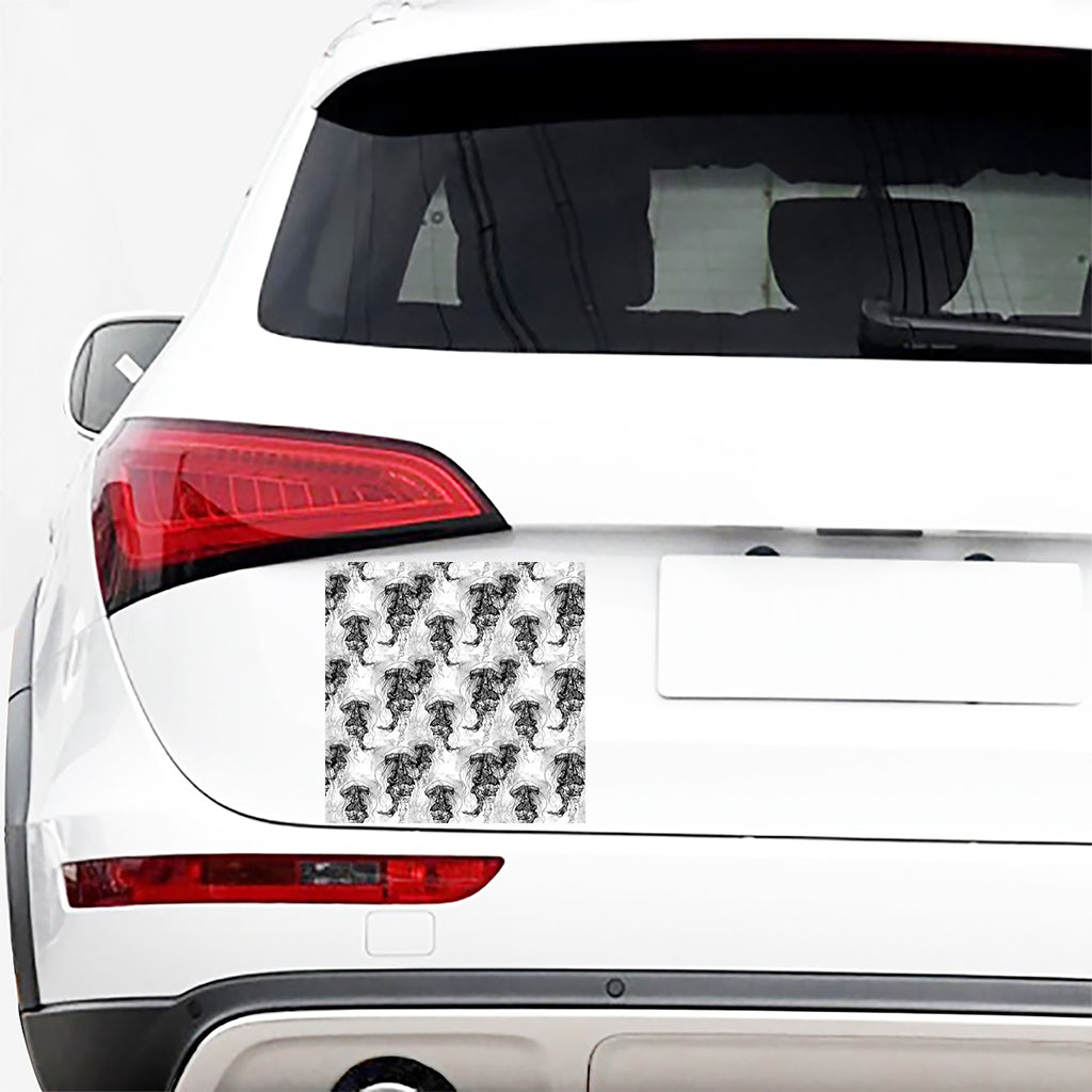 Black And White Jellyfish Pattern Print Car Sticker