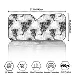 Black And White Jellyfish Pattern Print Car Windshield Sun Shade