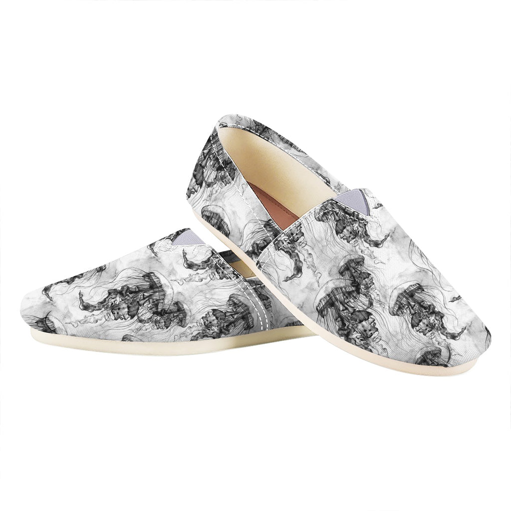 Black And White Jellyfish Pattern Print Casual Shoes