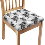 Black And White Jellyfish Pattern Print Chair Cushion Cover