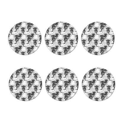 Black And White Jellyfish Pattern Print Coaster Set