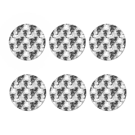 Black And White Jellyfish Pattern Print Coaster Set