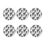 Black And White Jellyfish Pattern Print Coaster Set