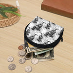 Black And White Jellyfish Pattern Print Coin Purse