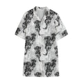 Black And White Jellyfish Pattern Print Cotton Hawaiian Shirt