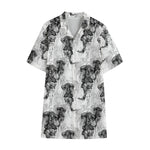 Black And White Jellyfish Pattern Print Cotton Hawaiian Shirt