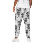 Black And White Jellyfish Pattern Print Cotton Pants