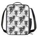 Black And White Jellyfish Pattern Print Crossbody Lunch Bag