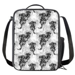 Black And White Jellyfish Pattern Print Crossbody Lunch Bag