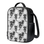 Black And White Jellyfish Pattern Print Crossbody Lunch Bag