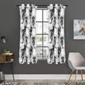 Black And White Jellyfish Pattern Print Grommet Curtain Panels