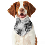 Black And White Jellyfish Pattern Print Dog Bandana