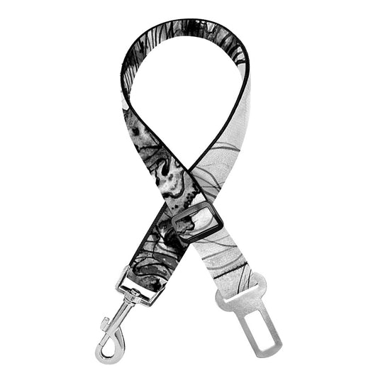Black And White Jellyfish Pattern Print Dog Seat Belt