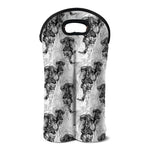 Black And White Jellyfish Pattern Print Double Neoprene Wine Tote