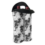 Black And White Jellyfish Pattern Print Double Neoprene Wine Tote