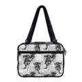 Black And White Jellyfish Pattern Print Double Strap Bible Bag