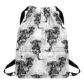 Black And White Jellyfish Pattern Print Drawstring Backpack
