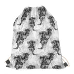 Black And White Jellyfish Pattern Print Drawstring Bag