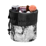 Black And White Jellyfish Pattern Print Drawstring Makeup Bag