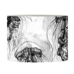 Black And White Jellyfish Pattern Print Drum Lamp Shade