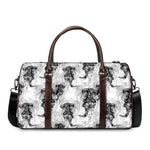 Black And White Jellyfish Pattern Print Duffle Bag