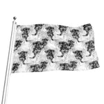 Black And White Jellyfish Pattern Print Flag