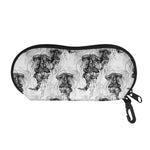 Black And White Jellyfish Pattern Print Glasses Case