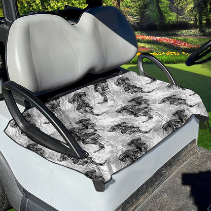 Black And White Jellyfish Pattern Print Golf Cart Seat Cover