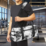 Black And White Jellyfish Pattern Print Gym Bag
