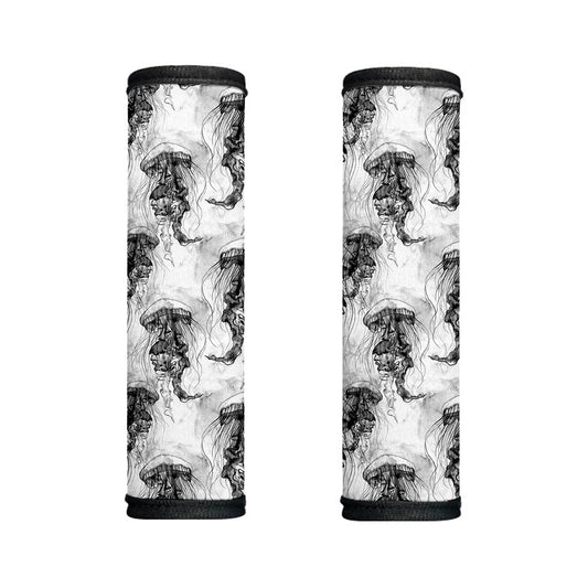 Black And White Jellyfish Pattern Print Handle Covers