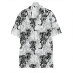 Black And White Jellyfish Pattern Print Hawaiian Shirt