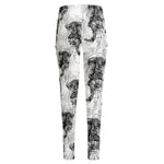 Black And White Jellyfish Pattern Print High-Waisted Pocket Leggings
