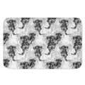 Black And White Jellyfish Pattern Print Indoor Door Mat