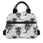Black And White Jellyfish Pattern Print Insulated Lunch Bag
