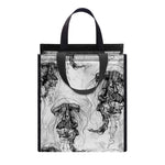 Black And White Jellyfish Pattern Print Insulated Lunch Tote