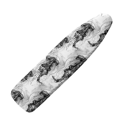 Black And White Jellyfish Pattern Print Ironing Board Cover
