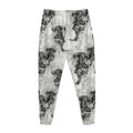 Black And White Jellyfish Pattern Print Jogger Pants