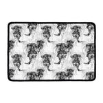Black And White Jellyfish Pattern Print Kitchen Mat