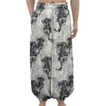 Black And White Jellyfish Pattern Print Lantern Pants