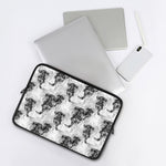 Black And White Jellyfish Pattern Print Laptop Sleeve