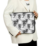 Black And White Jellyfish Pattern Print Laptop Sleeve