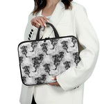 Black And White Jellyfish Pattern Print Laptop Sleeve With Handle