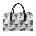 Black And White Jellyfish Pattern Print Leather Duffel Bag