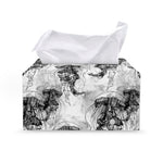Black And White Jellyfish Pattern Print Leather Tissue Box Cover