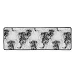 Black And White Jellyfish Pattern Print Long Kitchen Mat