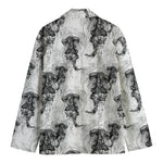 Black And White Jellyfish Pattern Print Men's Blazer