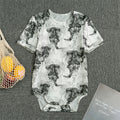 Black And White Jellyfish Pattern Print Men's Bodysuit